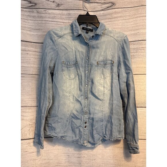 Velvet Heart Tencel Denim shirt with snaps Size S - Picture 1 of 4